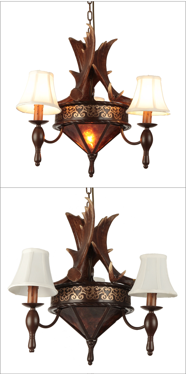 E27 Lamp Socket Modern American Style Lighting Antler Chandelier