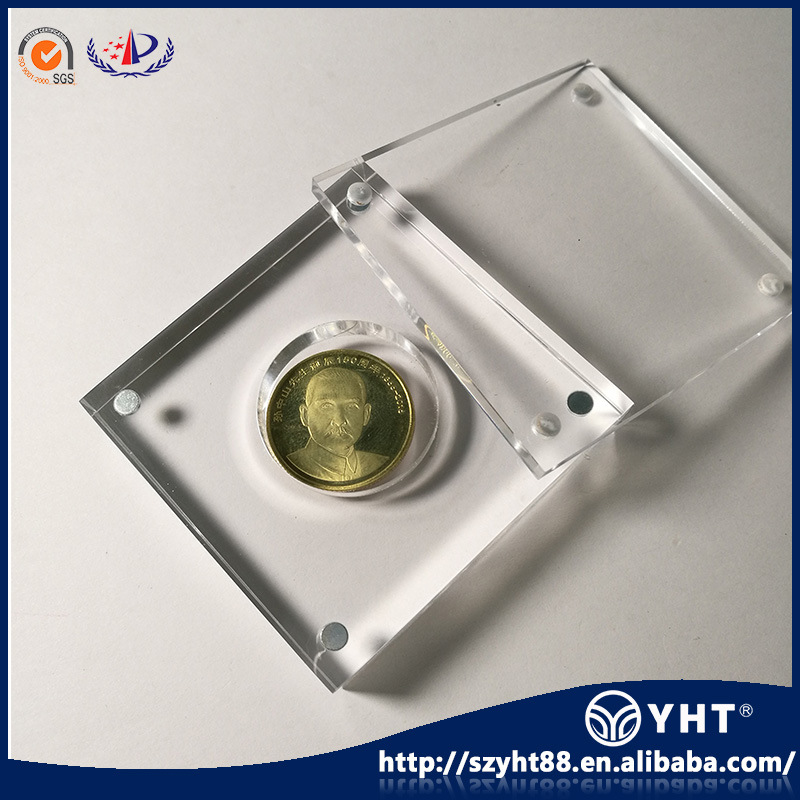 Acrylic popular transparent customized plastic euro pound coin holder