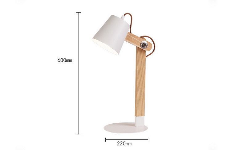 modern wooden simple design lamp E27 holder  Iron lampshade table lamp