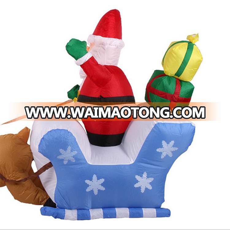 wholesale 2m long inflatable santa with sleigh and reindeer