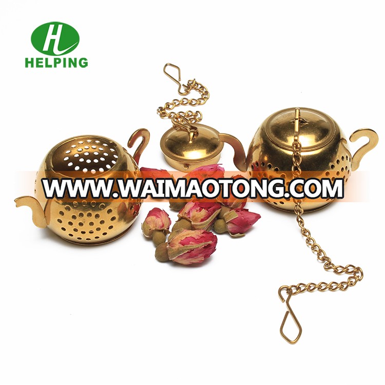 India Hot Selling Silver Teapot Shape Loose Leaf Tea Strainer Infuser