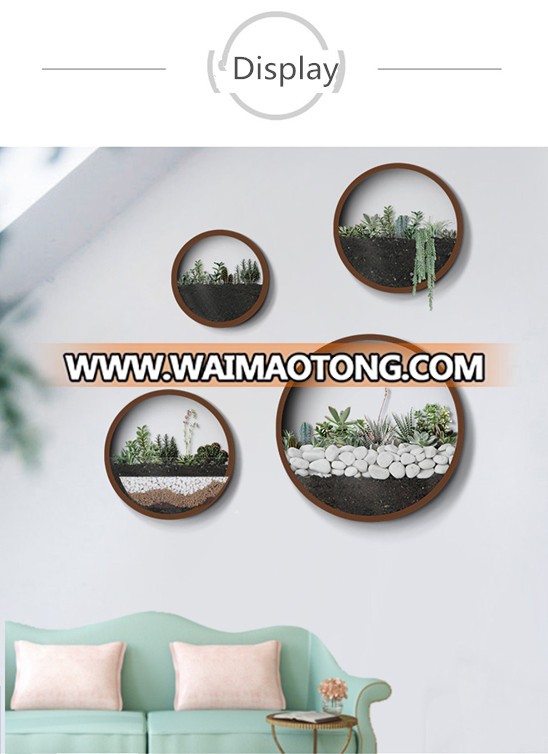 High quality 3D DIY circle hanging planter mental wall art for home decoration