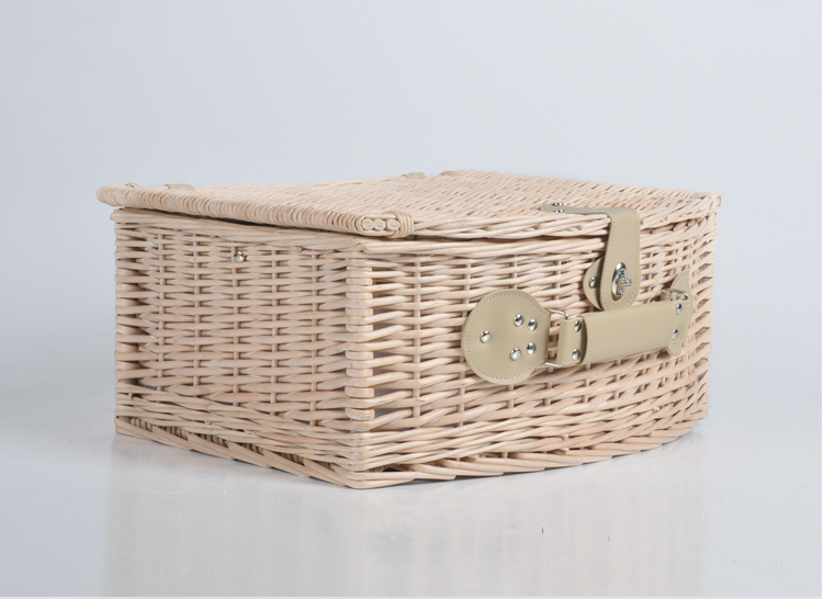 Hand made custom size sewing weaving wicker bread picnic basket