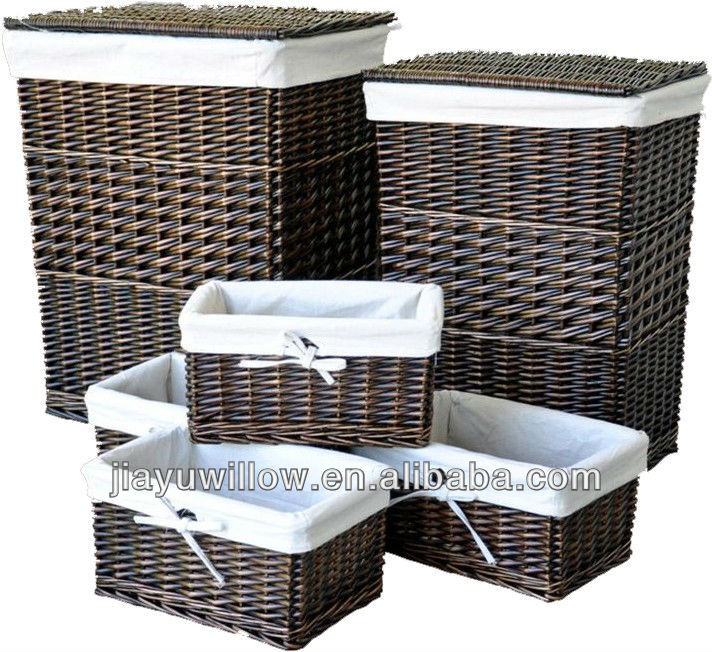 Colored Plastic rattan laundry basket