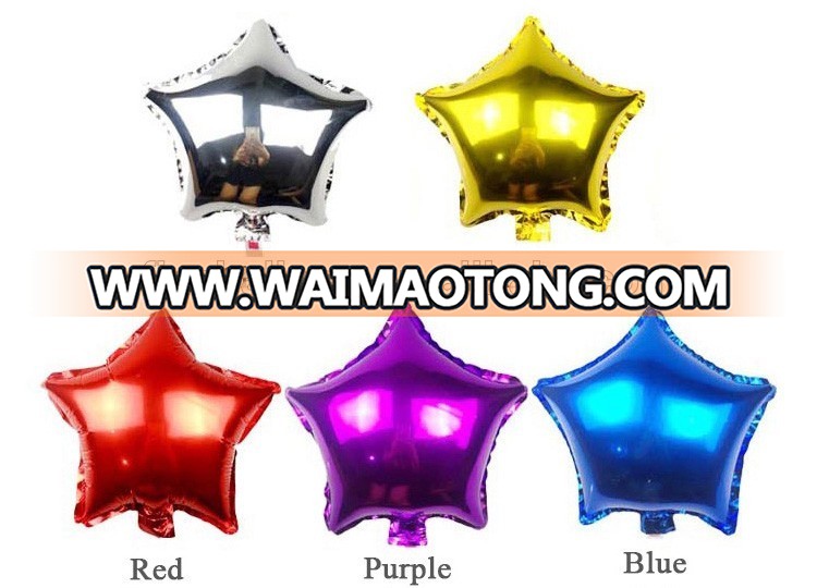 Factory wholesale high quality printed 18 inch star shape helium custom foil balloons