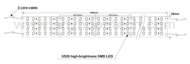 New arrival custom design quad row double color flexible led light strip diffuser