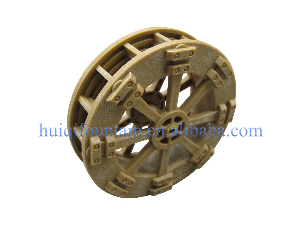 Plastic Wooden Shape Water Wheel Fountain Garden Indoor and Outdoor Decoration