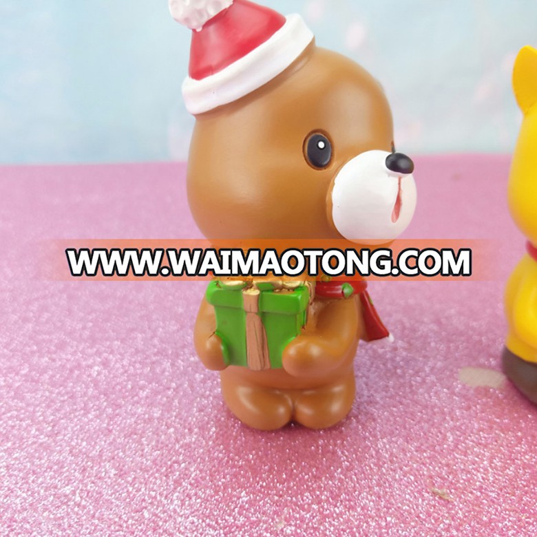 Wholesale cheap Christmas home decoration resin miniature snowman santa deer statue