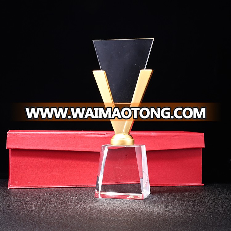 Wholesale crystal trophy glass cheap crystal award custom  trophy crystal award