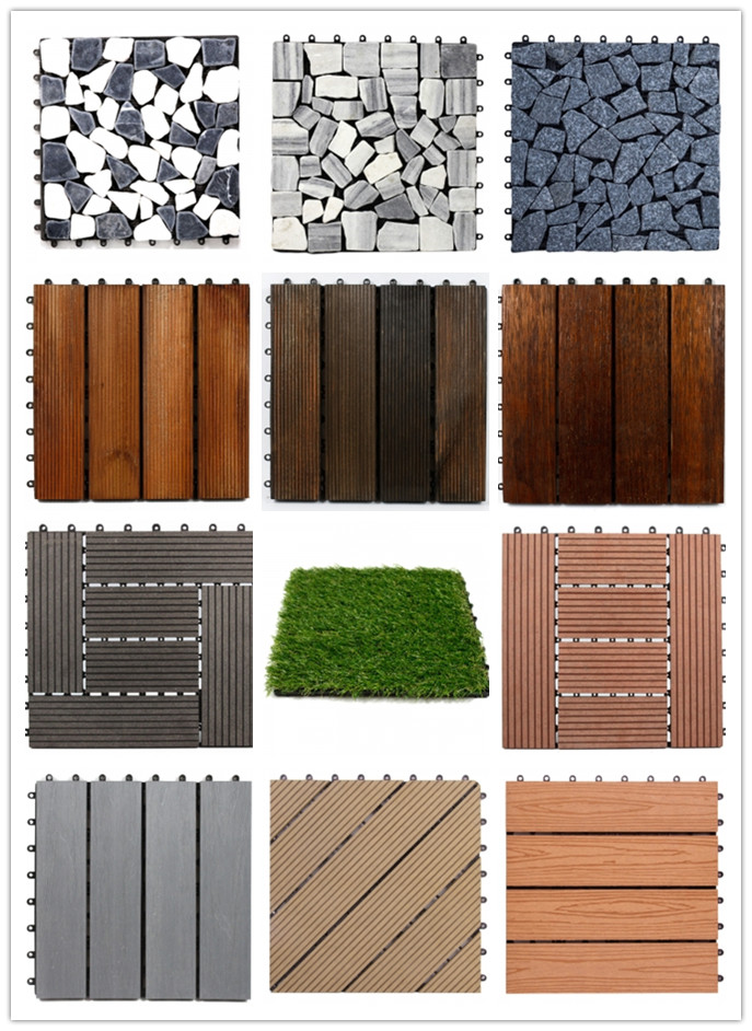 Easy installation Artificial DIY grass tiles for garden and balcony, WPC DIY tiles