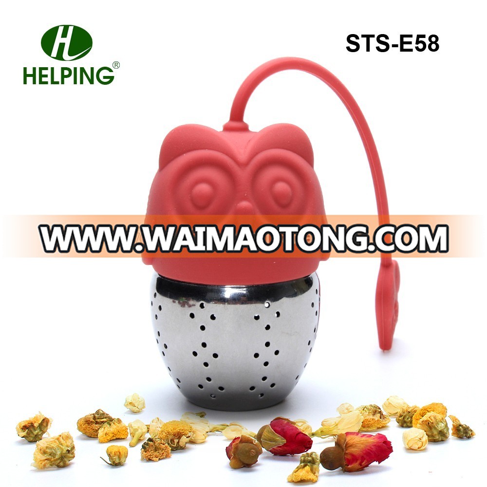 Silicone tea strainer stainless steel tea filter new design silicone tea infuser with chain