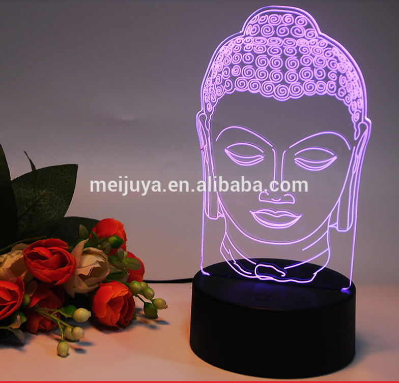 3D LED Buddha led USB battery night light 20173D02