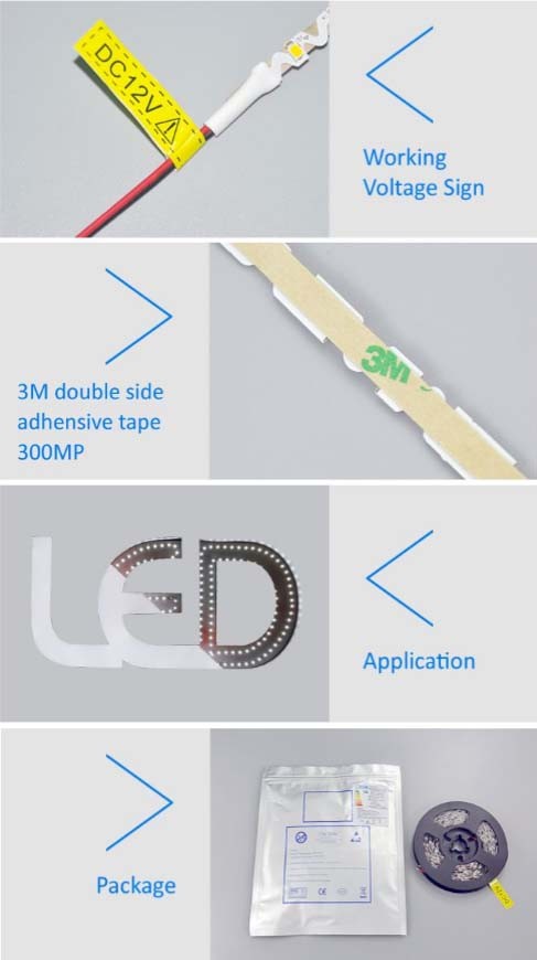 3D bendable led strip, high brightness SMD2835 flexible led strip for advertising