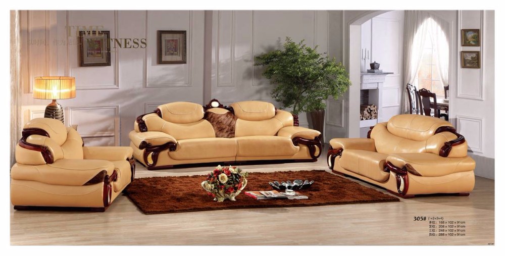 Modern European style sofa set lounge chaise sofa furniture leather sofa set