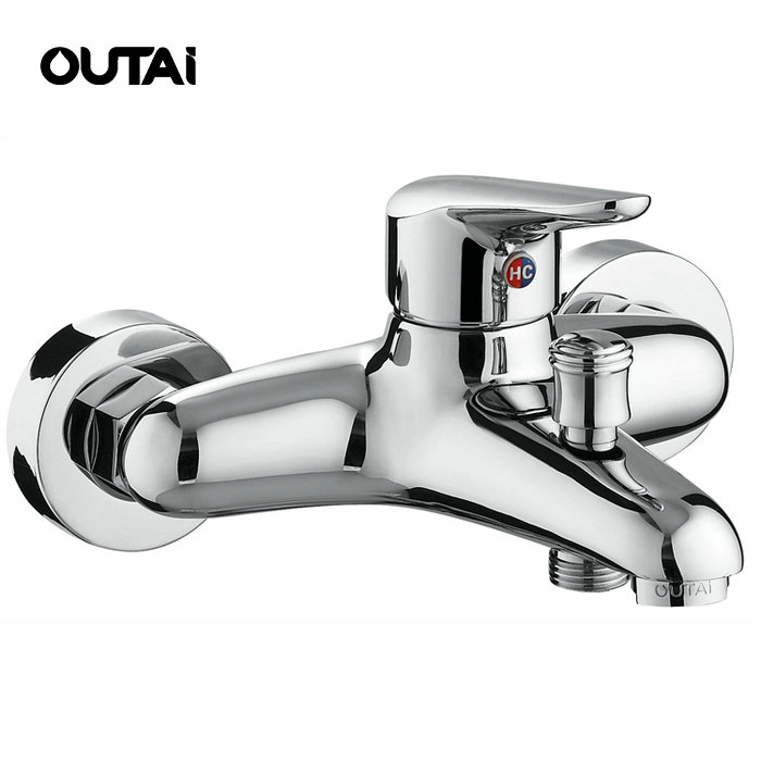 Cold and hot wall mount bathroom bathtub faucet bath shower mixer taps