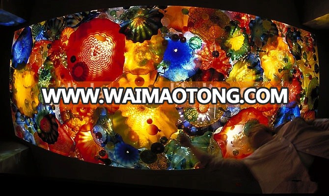 Hand blown Glass Plates LED Light for Ceiling crafts