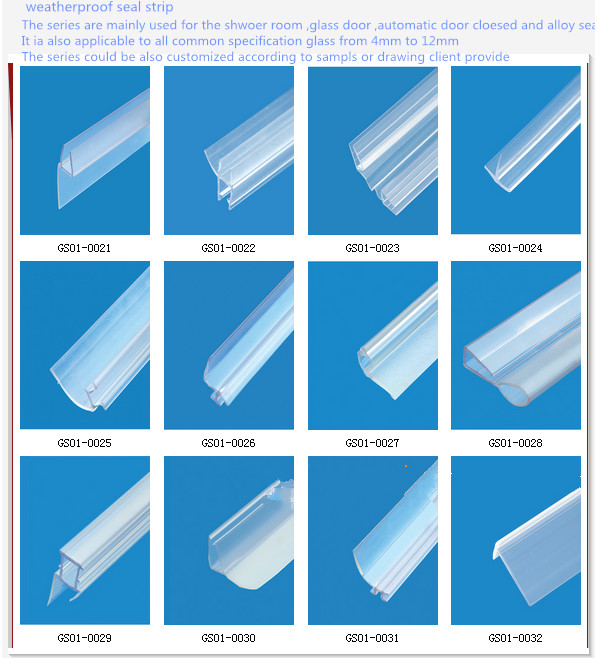 Transparent hard and soft pvc glass door strip