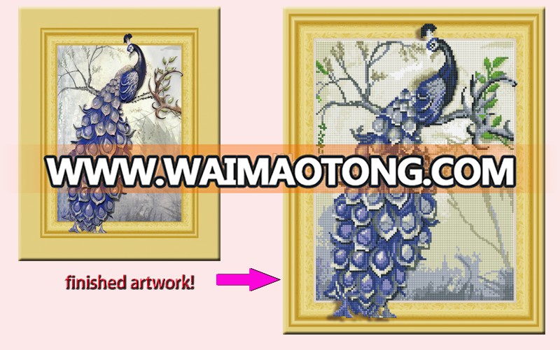 DIY Diamond Painting,Diamond Embroidery,Animal,blue Peacock,Full,Rhinestone,5D,Cross Stitch,Diamond Mosaic,Decor