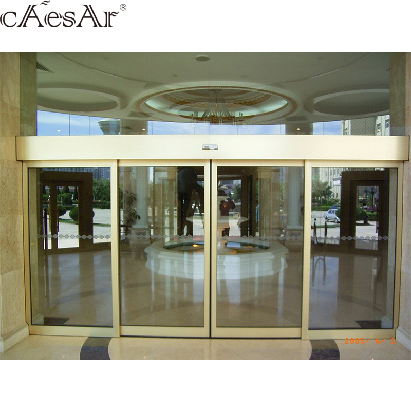 Europe driving system commercial hospital hotel exterior automated sliding doors with glass inserted  EC100