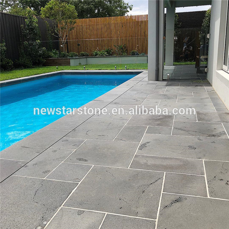 natural stone fujian swimming pool tile bluestone home villa sawn paving stone french pattern