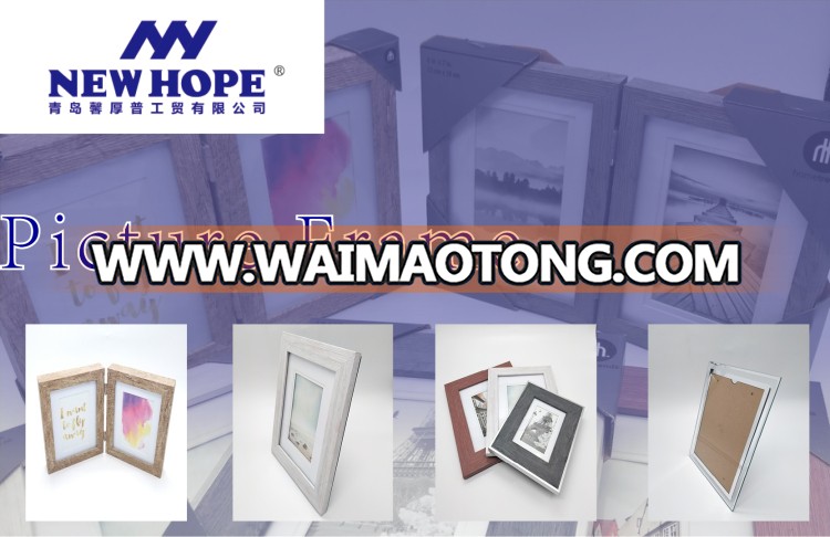 Wholesale Glass Panel Plastic Wood Grain Picture Photo Frame Home Wall Decor