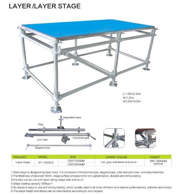 Layer steel metal Scaffolding truss stage  for concert and line array speaker/LED screen