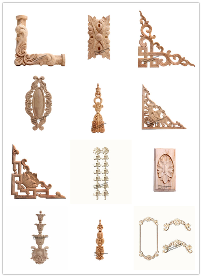 Decorative Wood Carving Antique Furniture Parts Appliques And Onlays