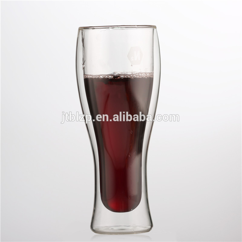 Heat Resistant reusable creative beer cup double wall glass