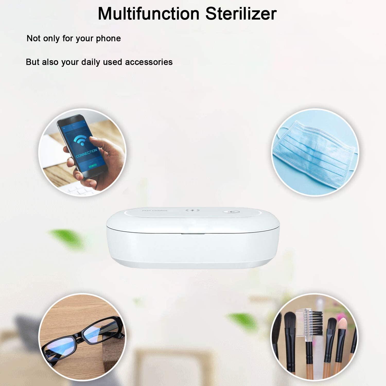 UV Cell Phone Sanitizer Portable Wireless Charger Sterilizer 10w