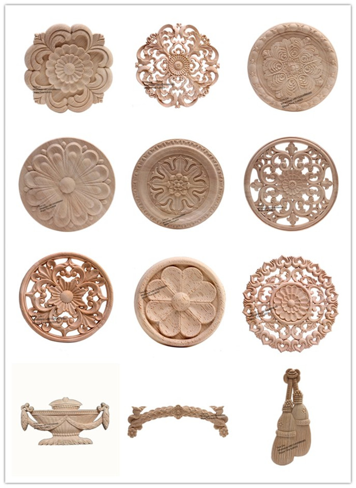 Decorative Wood Carving Antique Furniture Parts Appliques And Onlays