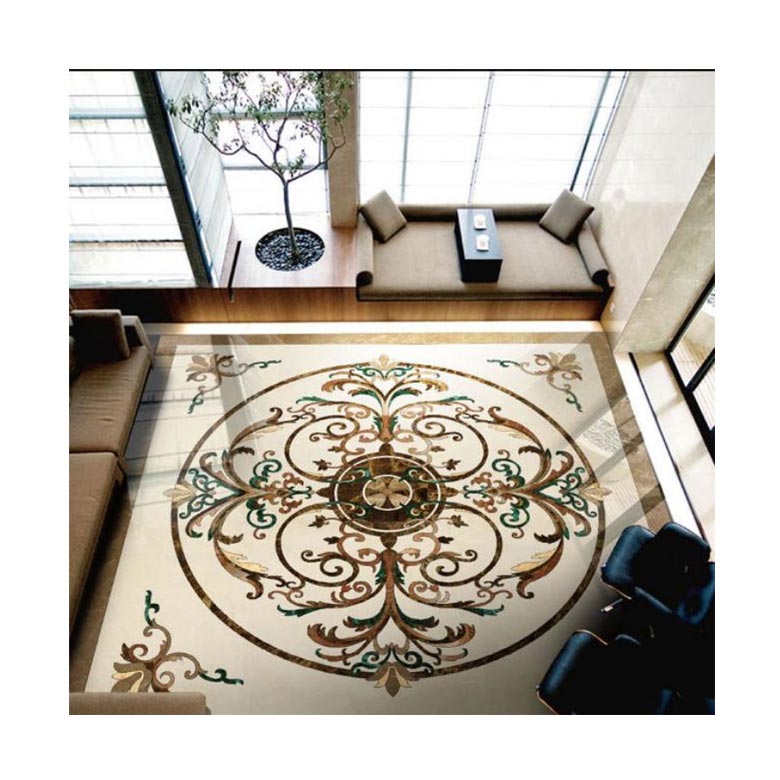 Hotel lobby flooring pattern home living room design flower marble floor medallions marble medallion tile