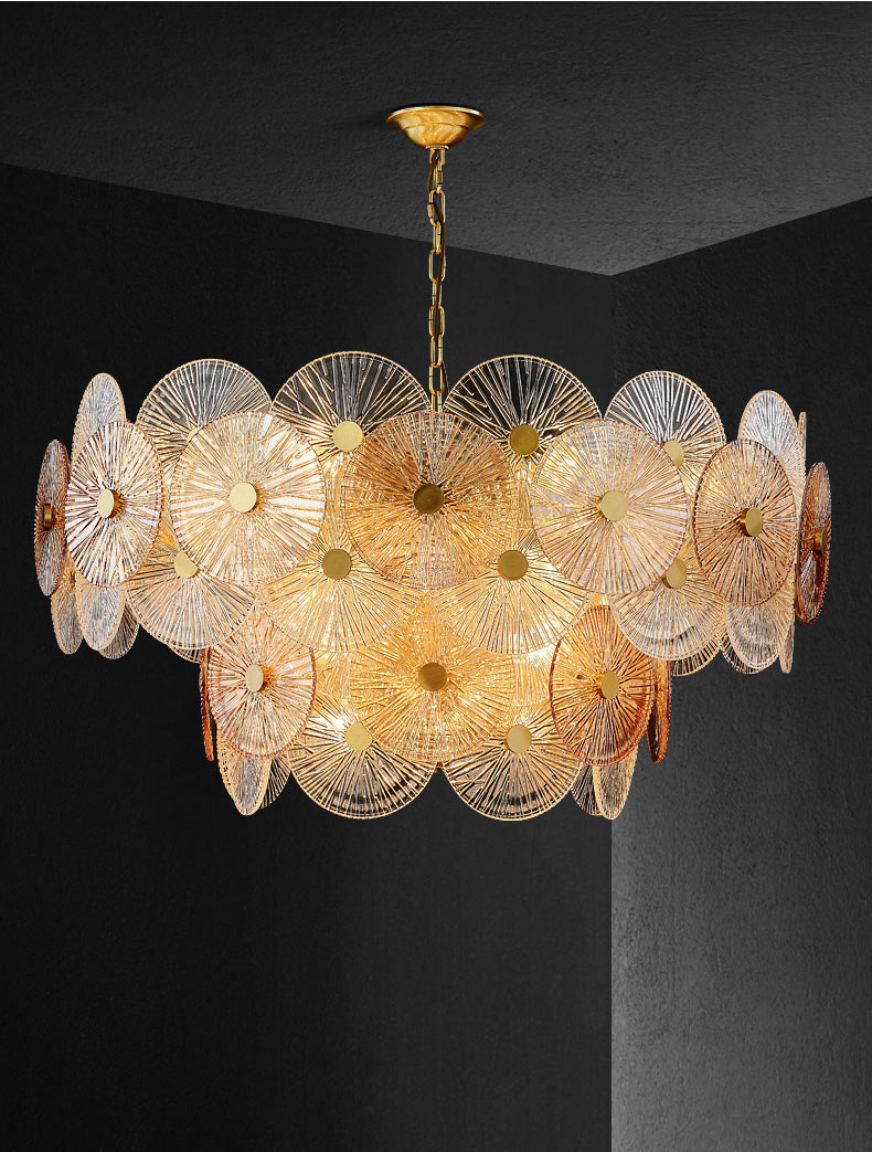 High quality glass chandelier glass lamp shade modern luxury chandelier for living room dining room restaurant