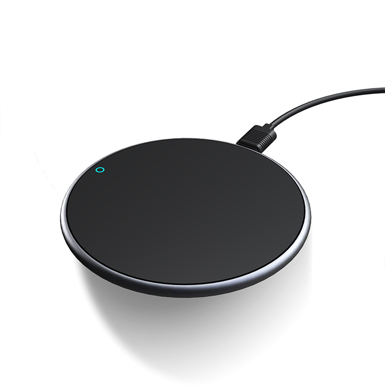 15W  Aluminium Alloy Qi Standard Round Wireless Charger for Android Phones For Apple phones