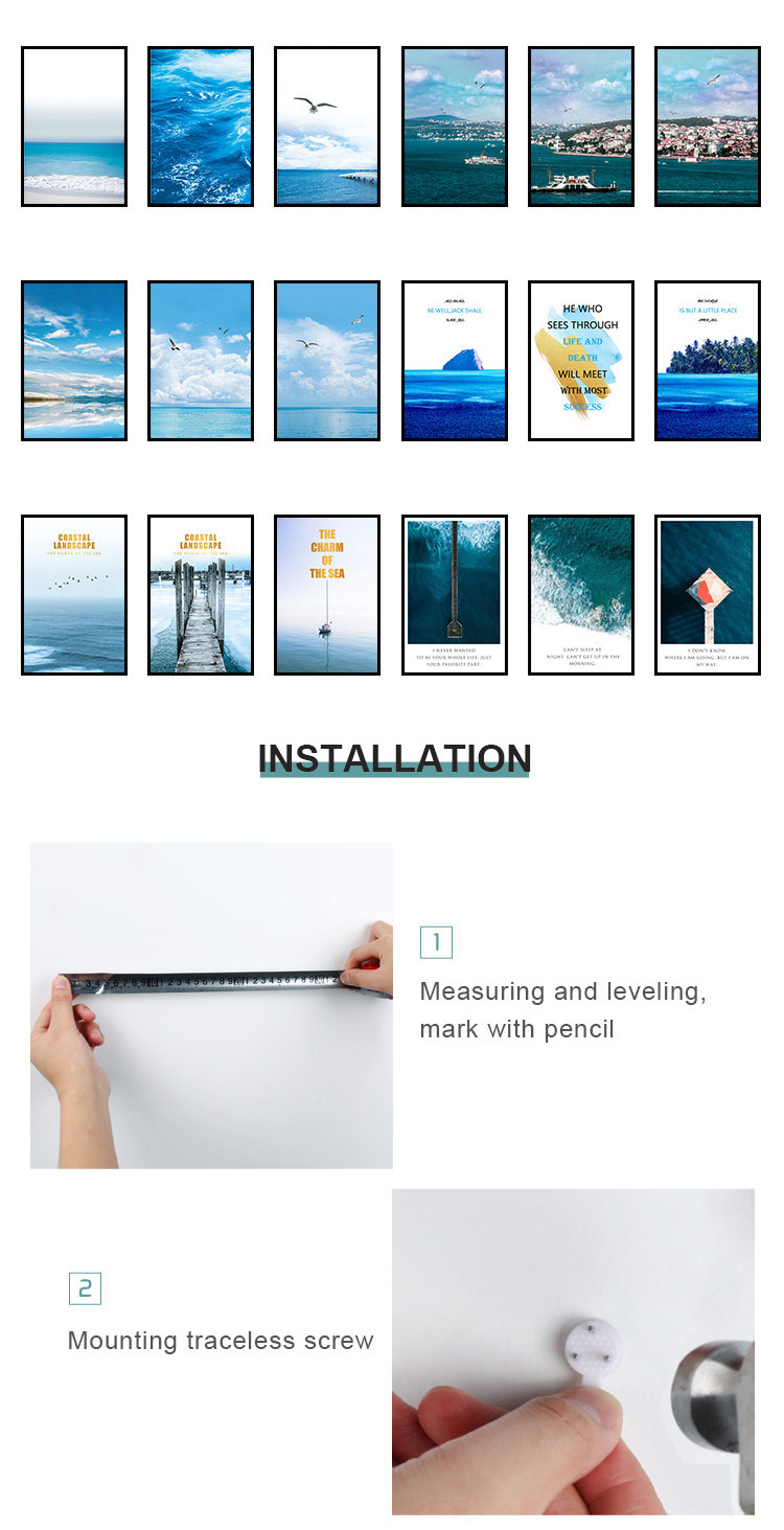 New Eco-Friendly material PET printed soundproof  wall art   decorative oil sea  painting for living room wall  by numbers