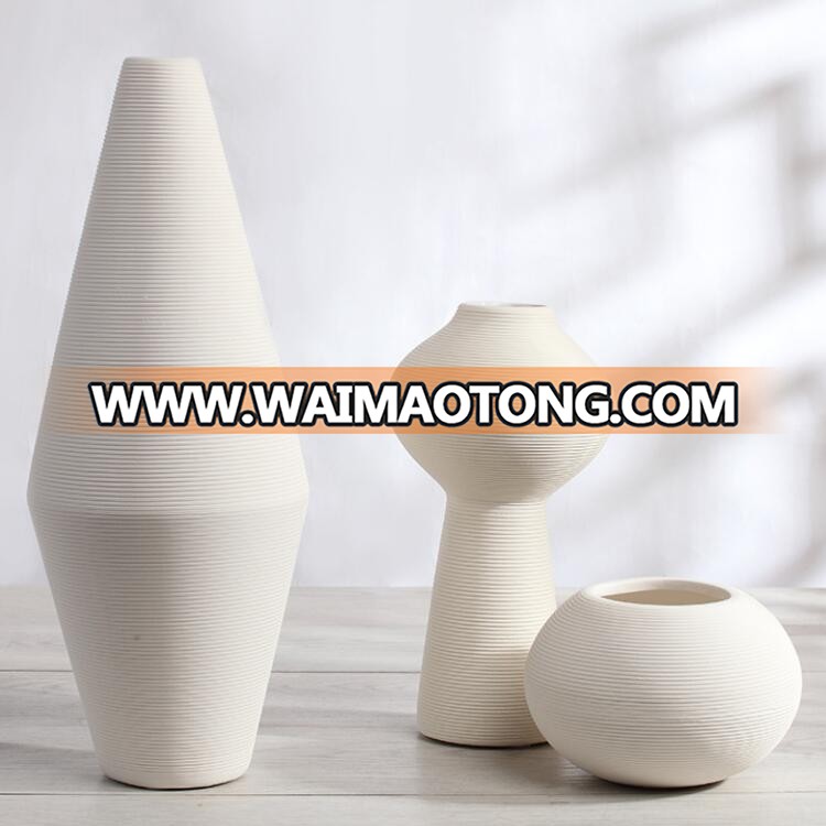 popular high quality handmade white flower vase ceramic