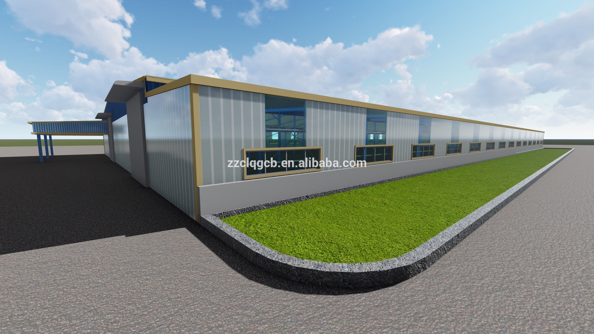 Grbon steel structure warehouse/ beverage workshop building