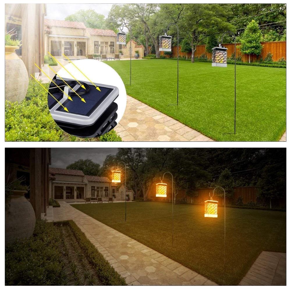 Solar Lights Waterproof Flickering Flames lantern Lights Outdoor Landscape Decoration