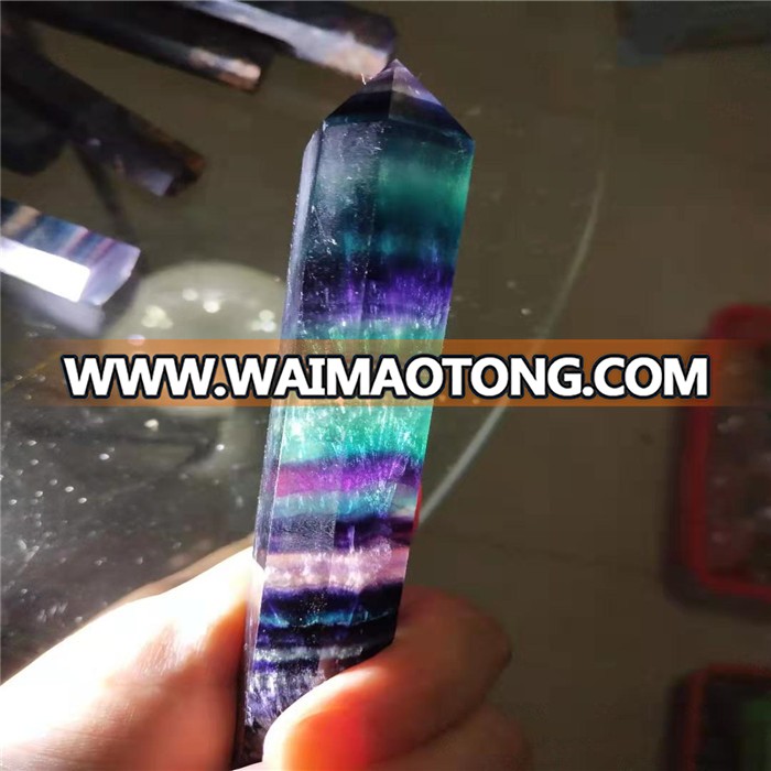 natural rainbow fluorite  wands points ,rainbow fluorite pillar for decoration or sale or gift