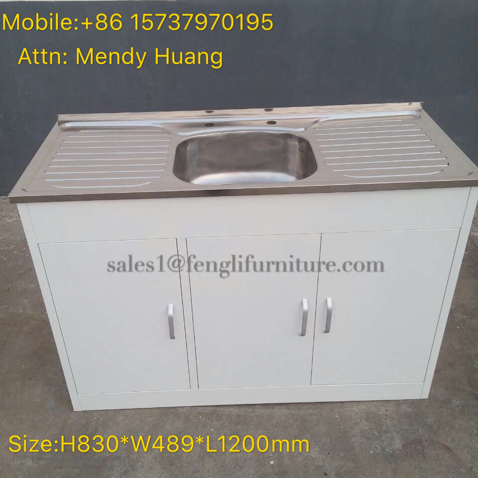 2019 self assemble white metal kitchen sink base cabinets