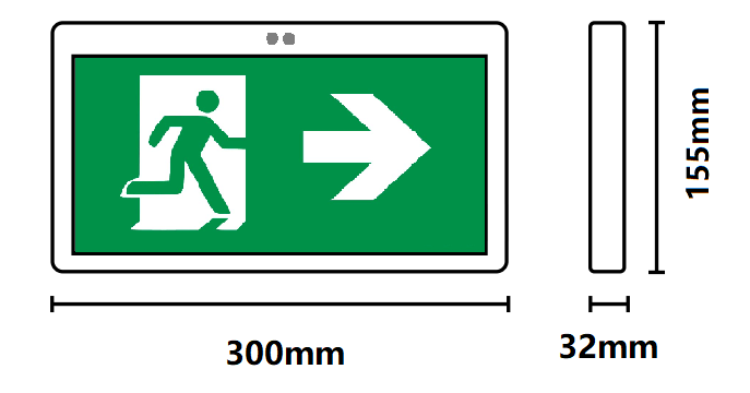 Ni-Cd Battery Backup Rechargeable LED Emergency Exit Sign Light