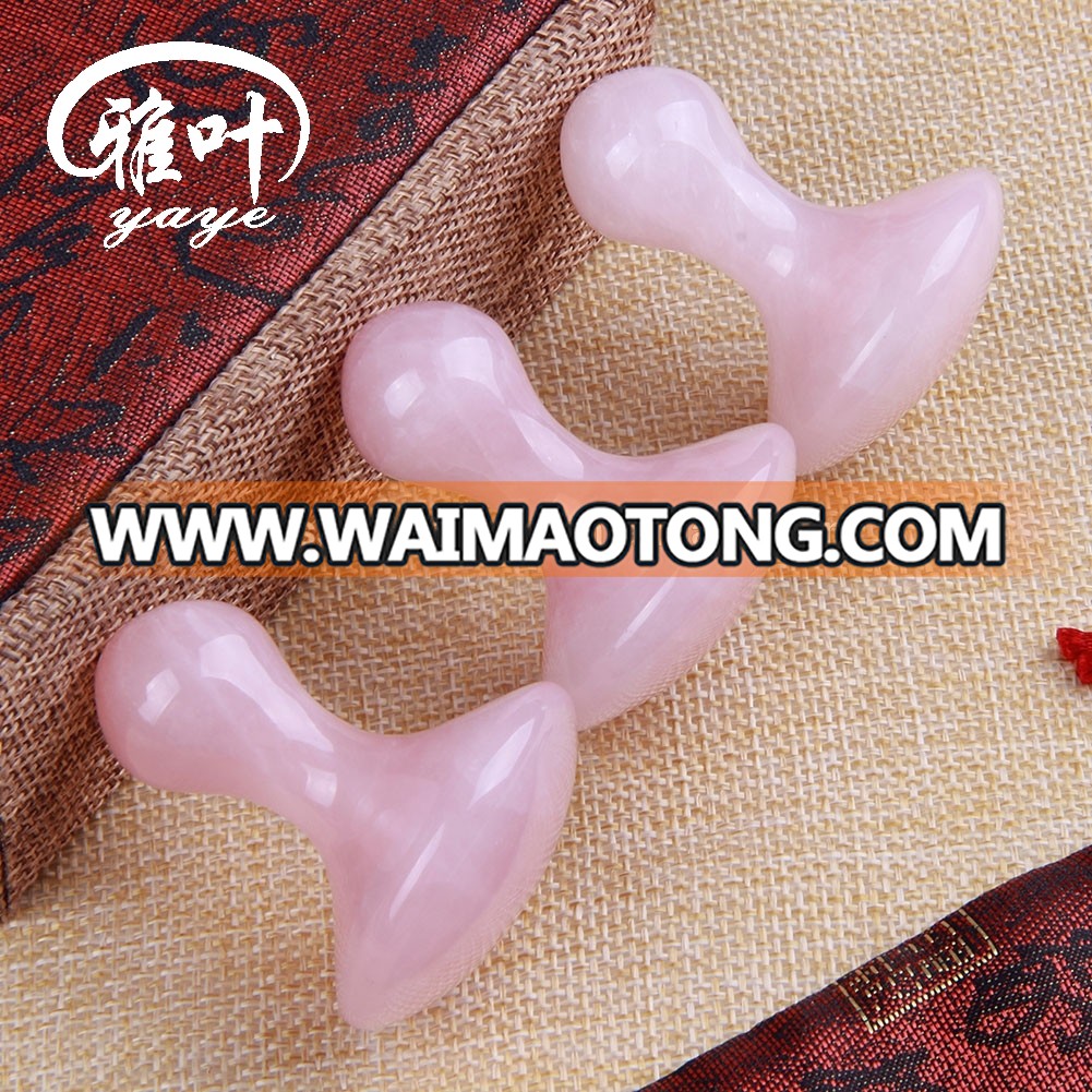 Factory Supply Massage Stone Natural Tumbled Rose Quartz Mushroom Massage Tools