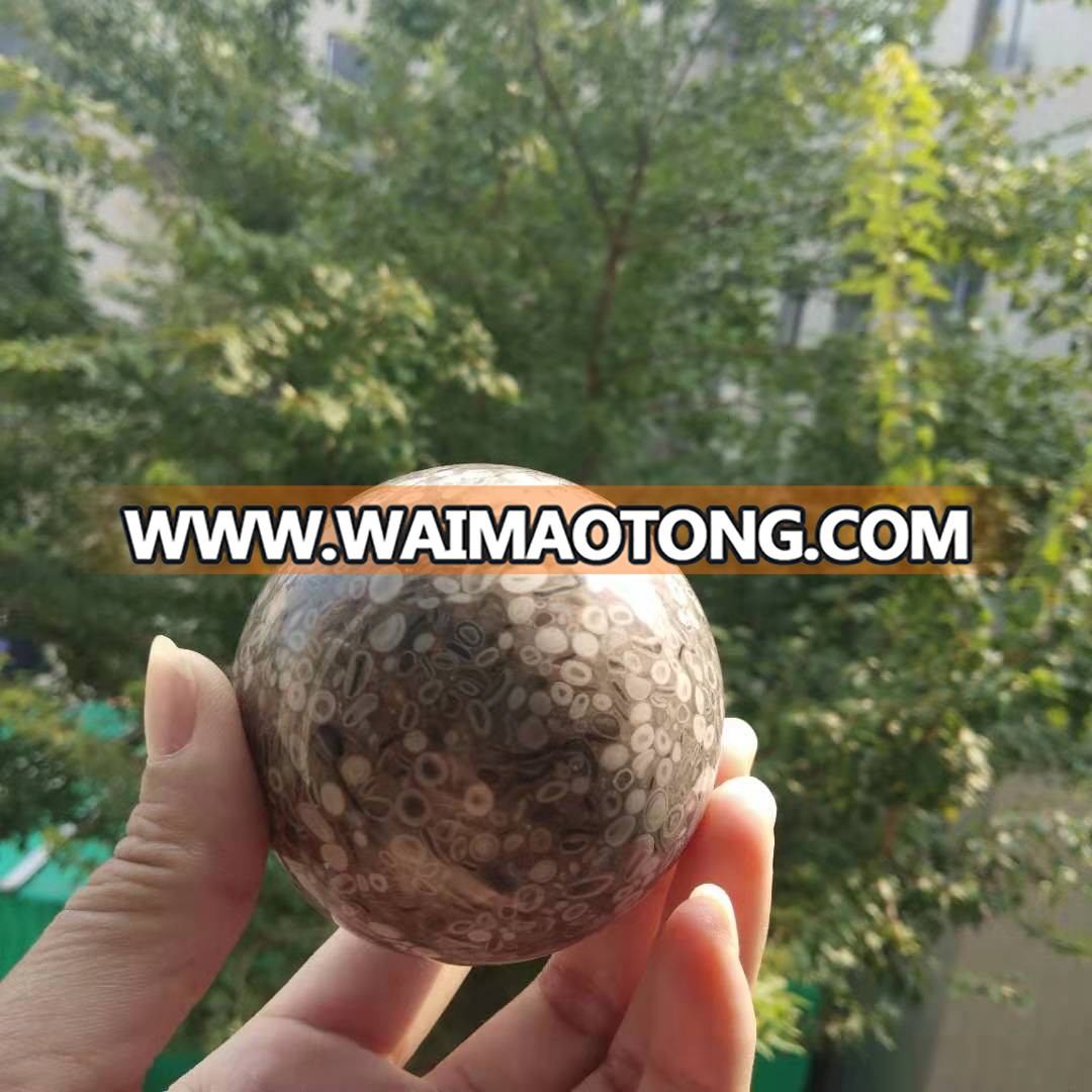 Natural coral stone Ball Polished Coral Jade Crystal Sphere