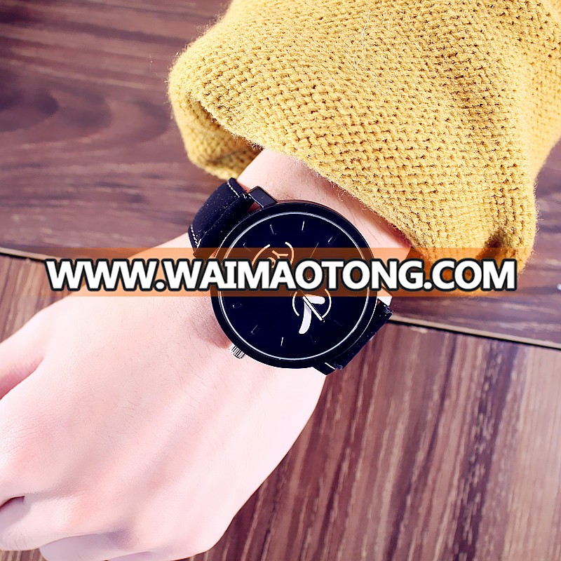 Trendy Yes No Simple Big Dial Boy and Girl Students Couple Watch Harajuku Style Vintage Quartz Women White Black Watches