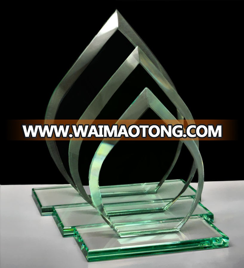 MH-JB0161  personalized engraving Crystal  award green  trophy with base