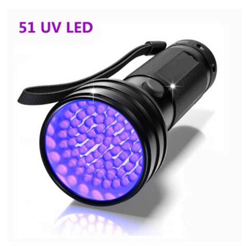 Factory Wholesale Aluminum 370-375nm Ultraviolet Black Light 51 led UV Torches Flashlight