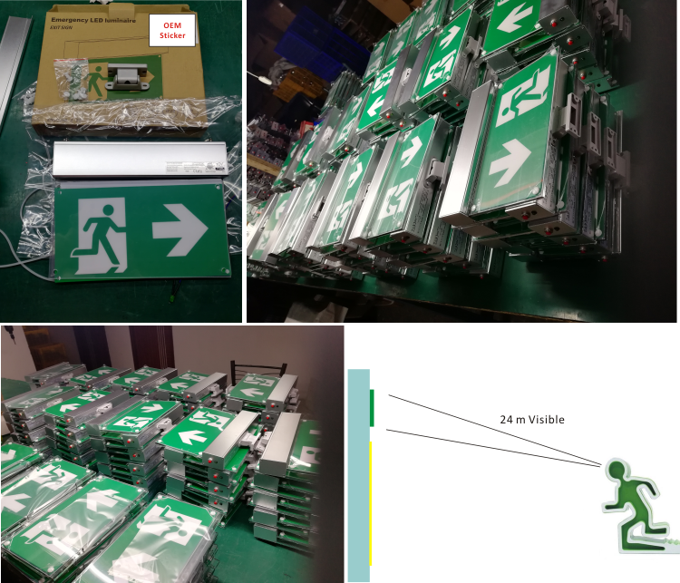 3.6V Ni-Cd 3H emergency led exit sign projector light