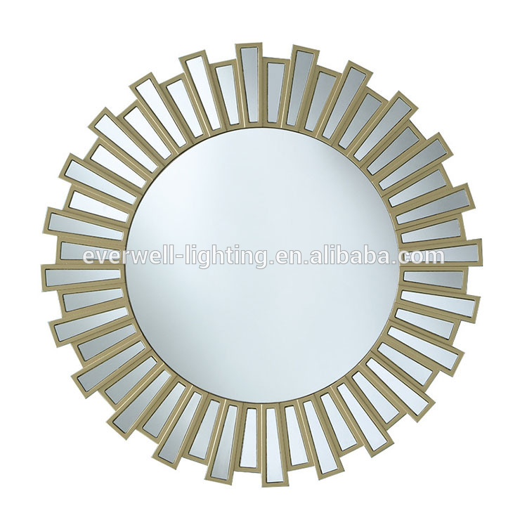 Round Frame Home Decoration Polyurethane Art Framed Wall Mirror