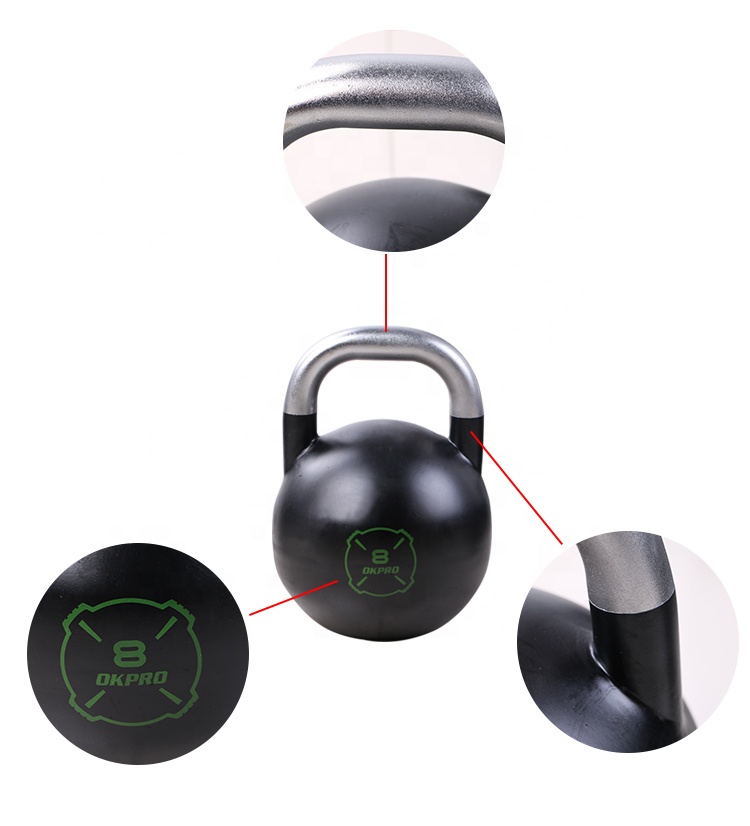 OKPRO Top Grade Custom Logo Gym Weight Competition Steel Kettlebell