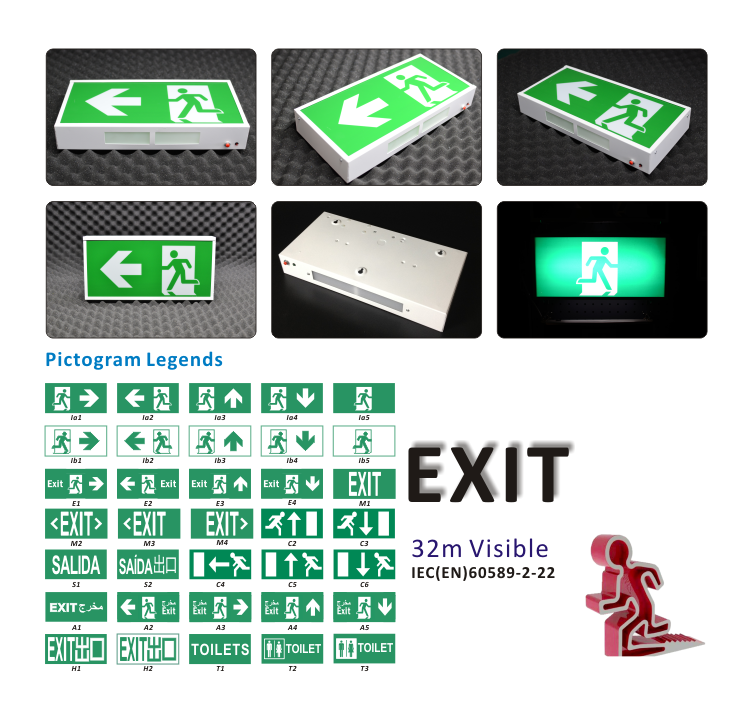 Longlife Printing emergency exit light led for Restaurants, Bars and Cafes