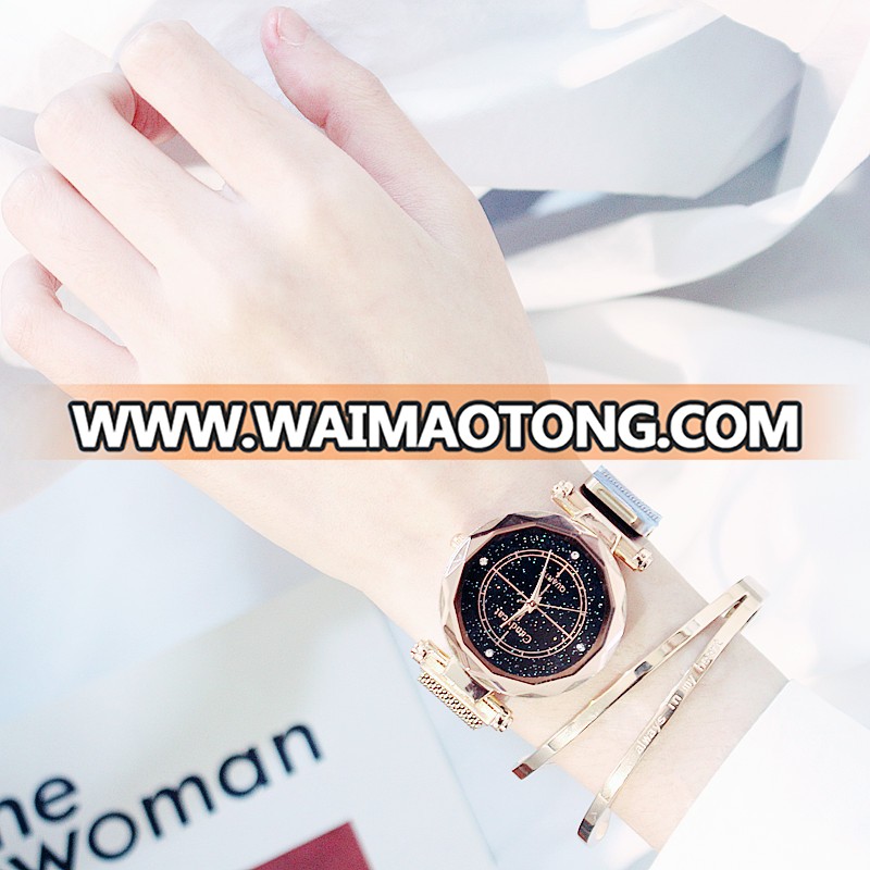 Tik Tok Magnet Stone Starry Sky Women Watches Student Fashion & Casual Elegant Quartz Watch Ladies Watch